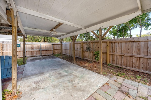 view of patio / terrace with ceiling fan