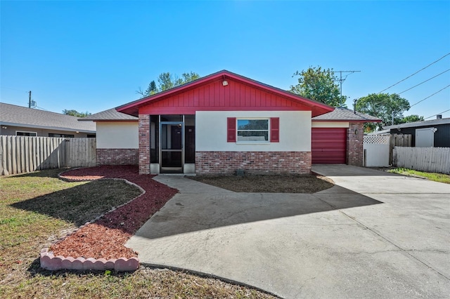 view of front facade with a garage