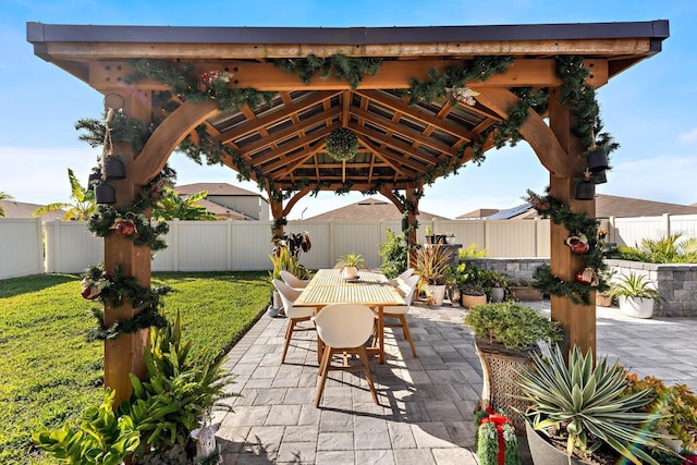 view of patio / terrace with a gazebo