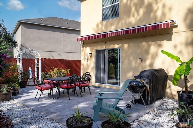 view of patio with area for grilling