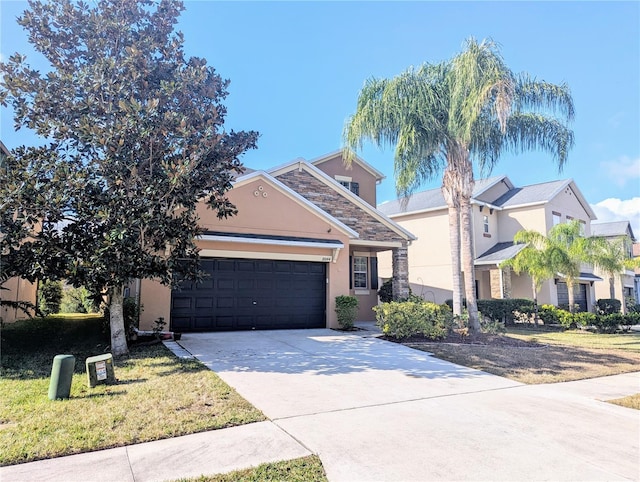 view of front of house with a garage