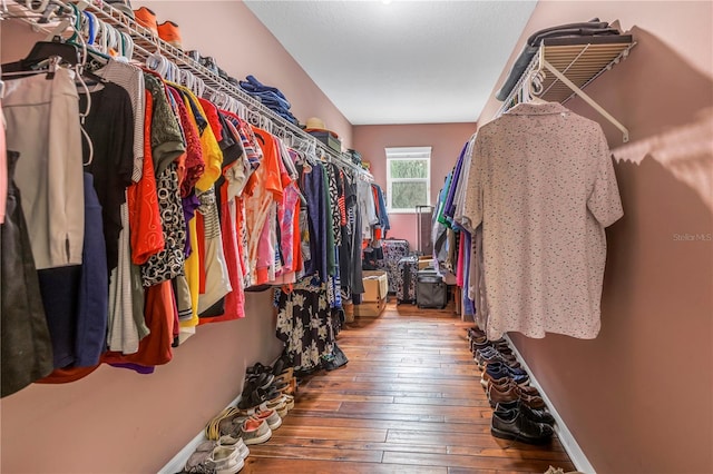 spacious closet with wood-type flooring