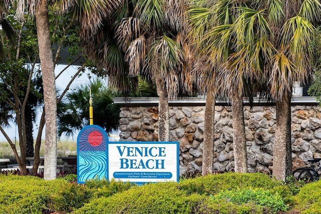 view of community sign