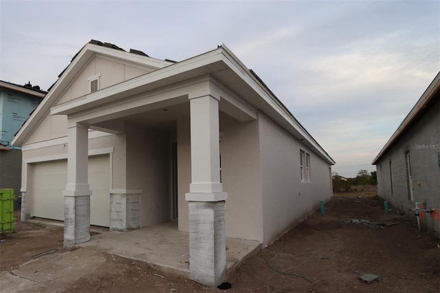 view of home's exterior with a garage