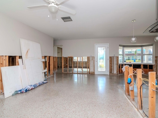 miscellaneous room featuring ceiling fan