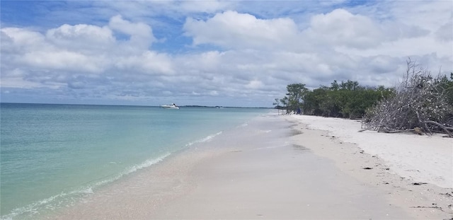 property view of water with a beach view