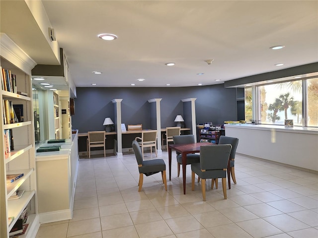 view of tiled dining room