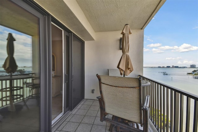 balcony with a water view