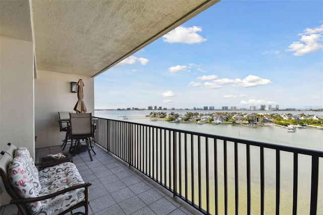 balcony with a water view