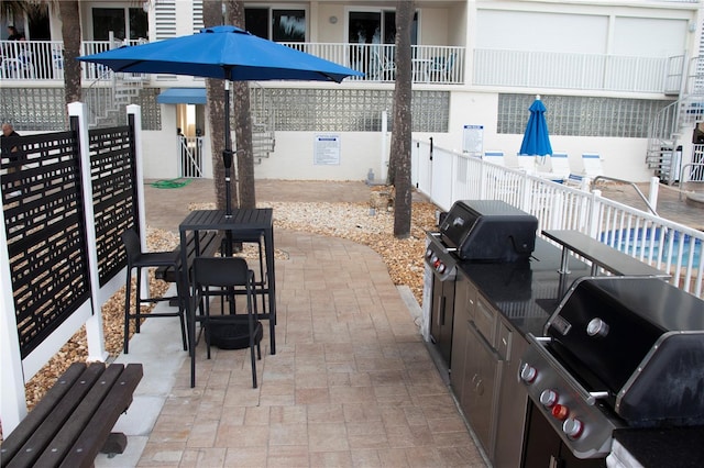 view of patio with grilling area