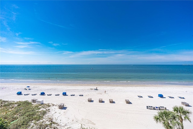 property view of water with a beach view