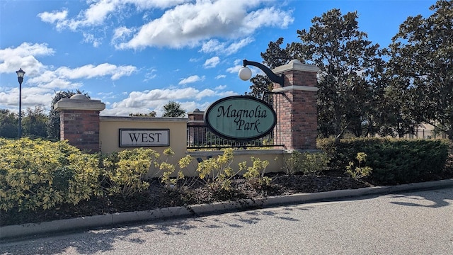 view of community sign