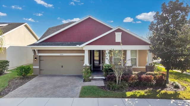 craftsman-style house with a garage