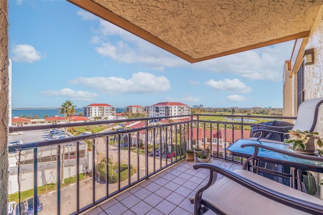 balcony with a water view