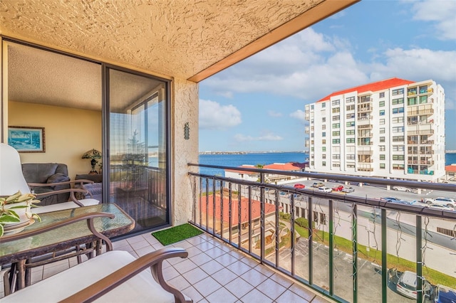 balcony with a water view