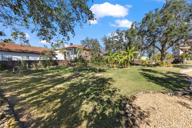 view of yard with fence