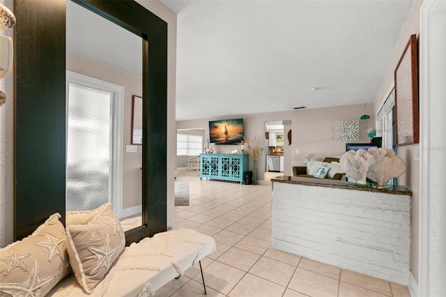 view of tiled living room