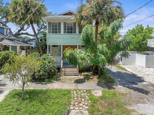 view of front of house with covered porch