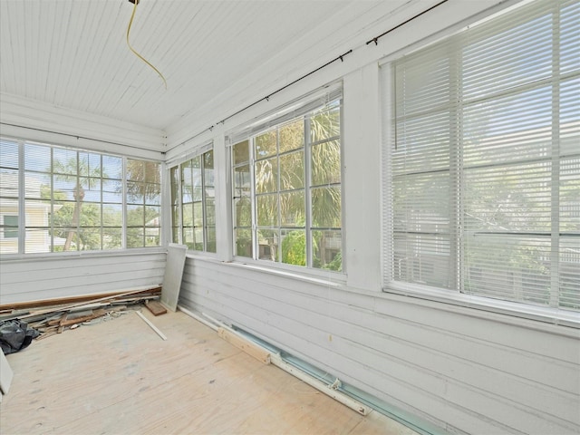 view of unfurnished sunroom