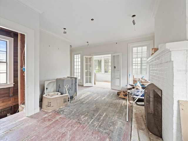 interior space with french doors and a healthy amount of sunlight