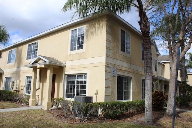 view of front of home with central AC unit