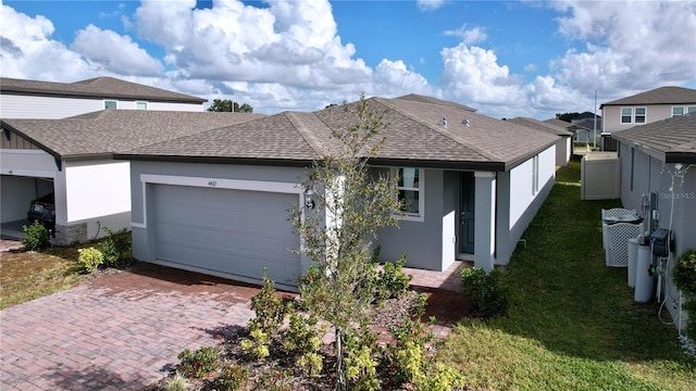 view of front of house with a garage