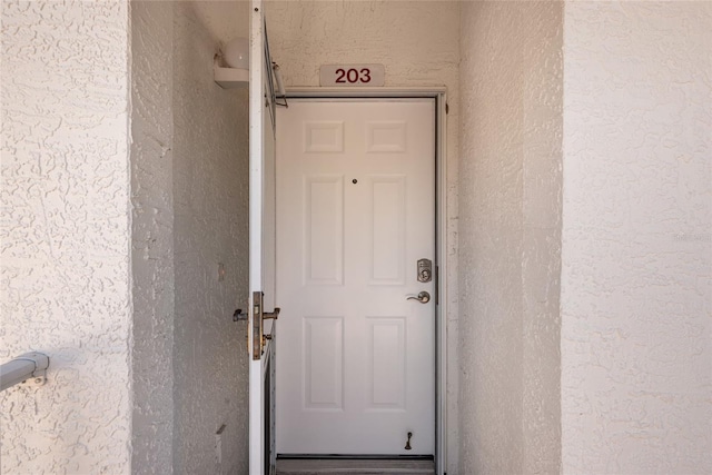 view of doorway to property