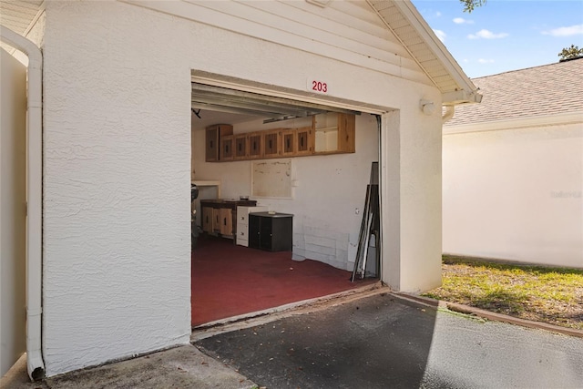 view of garage