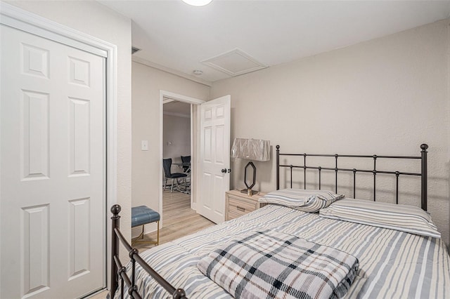 bedroom featuring light wood-type flooring