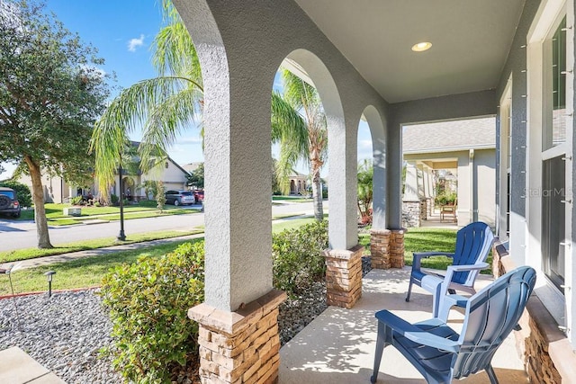 view of patio with covered porch