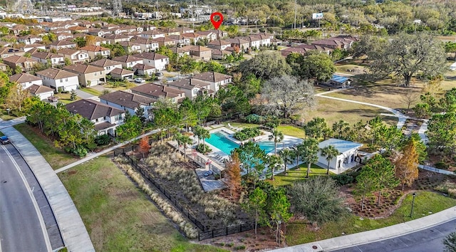 aerial view featuring a residential view