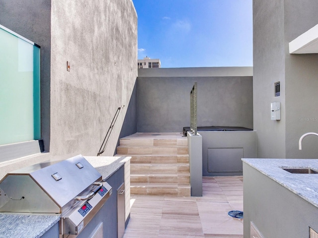 view of patio / terrace with sink