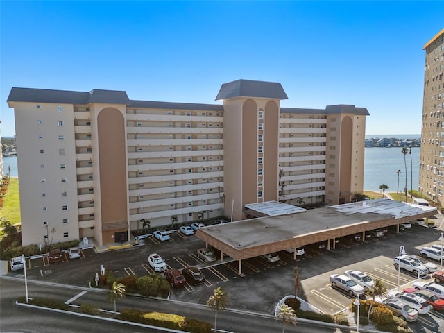 view of property with a water view