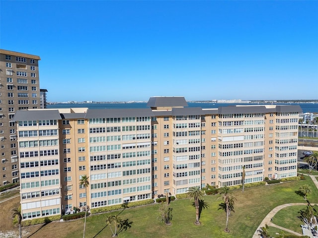 view of property with a water view