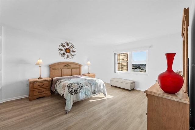 bedroom with hardwood / wood-style floors