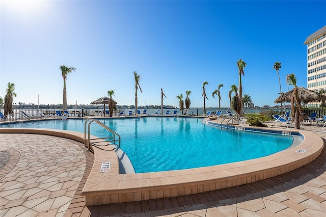 view of pool with a gazebo and a patio area