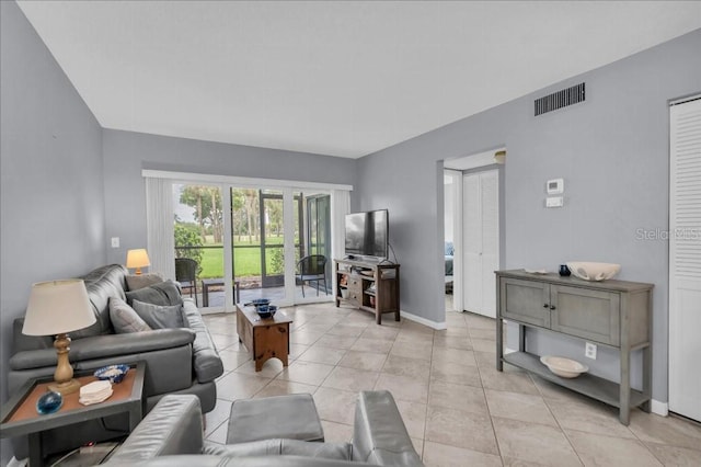 view of tiled living room