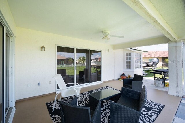 view of patio / terrace with ceiling fan