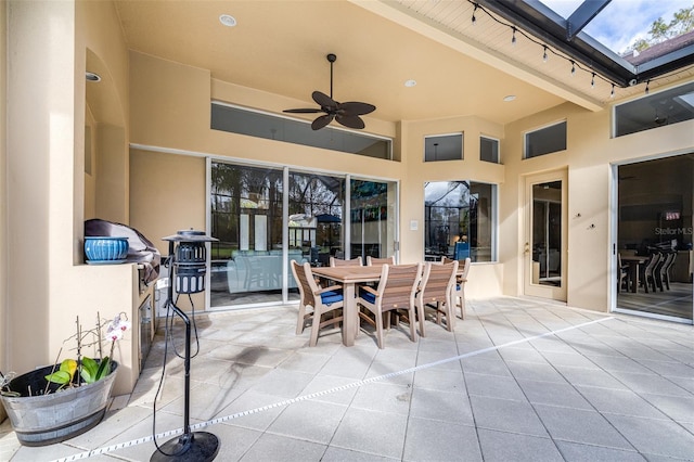 view of patio with ceiling fan