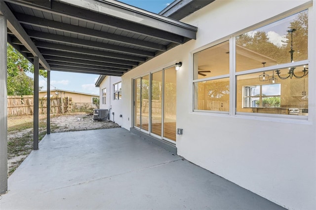 view of patio with central AC