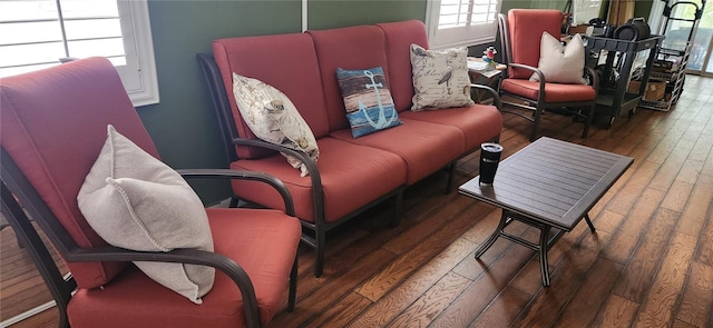 living room featuring hardwood / wood-style flooring