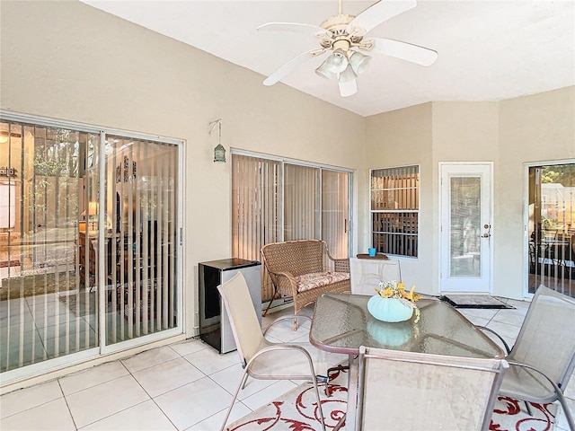 view of patio with ceiling fan