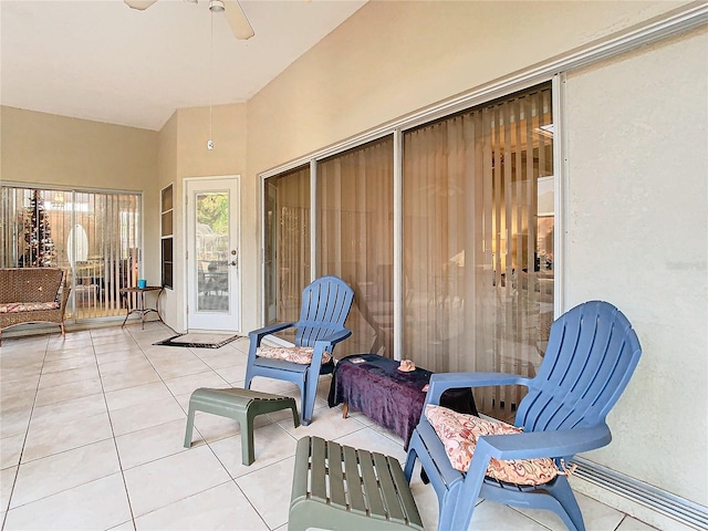 view of patio with ceiling fan