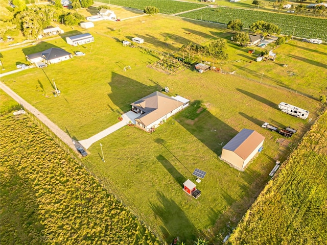 drone / aerial view with a rural view