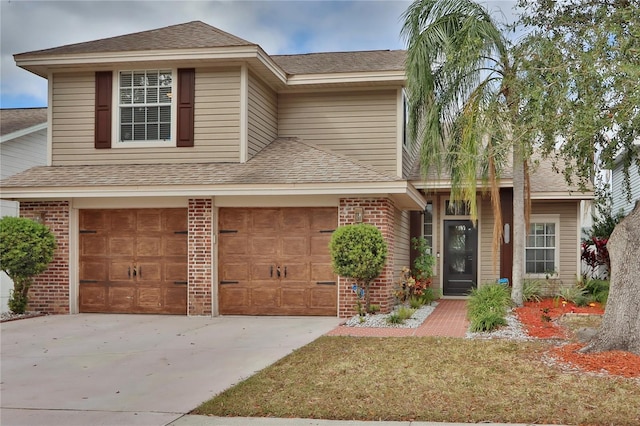 view of front of house with a garage