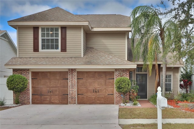 view of front facade with a garage