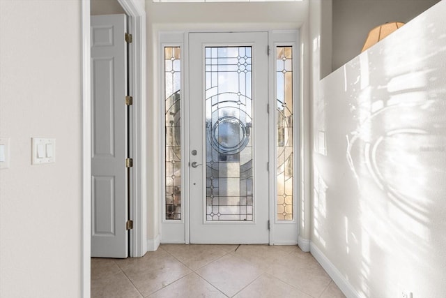 view of tiled foyer entrance