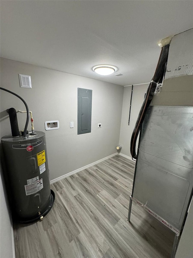 utilities with electric panel and electric water heater