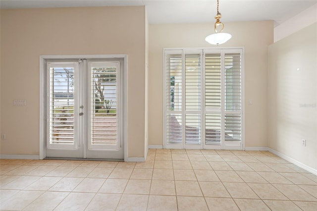 interior space featuring light tile patterned floors