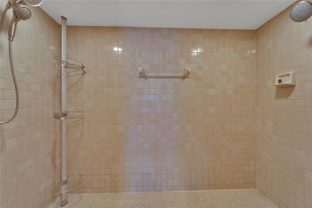 bathroom featuring a tile shower